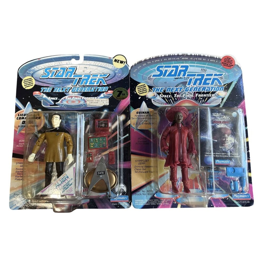 Star Trek Action Figures Next Generation Commander Data & Guinan Pre-Owned
